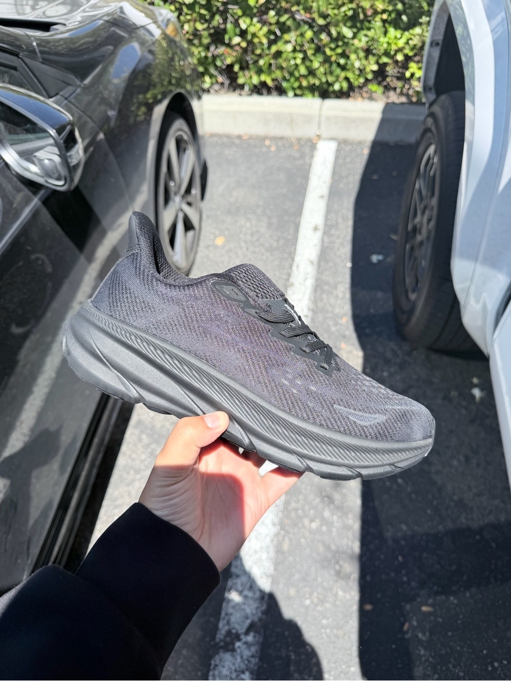 Hoka look a like black running shoes
